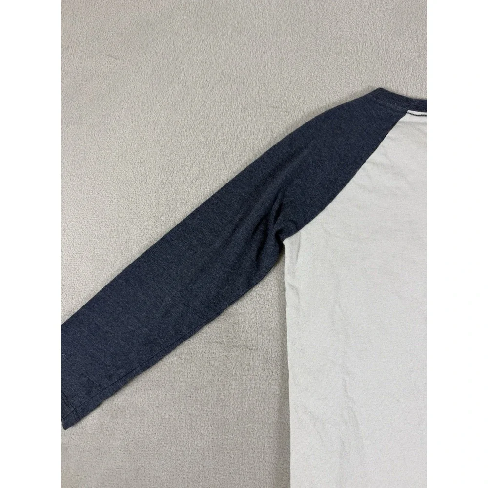 Old Navy Minecraft Graphic Raglan Long Sleeve T-Shirt Boys Size S 6-7 Blue Gray
